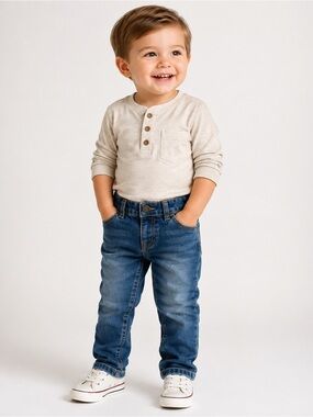 The Children’s Place Boys 2T Skinny Jeans Medium Wash Pull On Denim